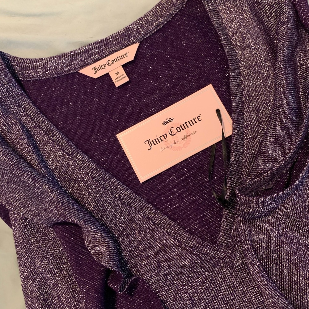 BEAUTIFUL Juicy Couture purple shimmer ruffle top!